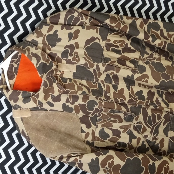 Vintage 90s WINCHESTER camo x orange reversible hunting jacket men plus XXL - cr - Picture 1 of 8